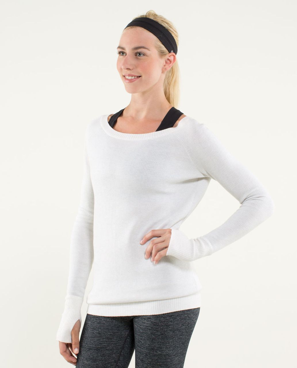 Lululemon Chai Time Pullover II - Heathered White / Silver Spoon