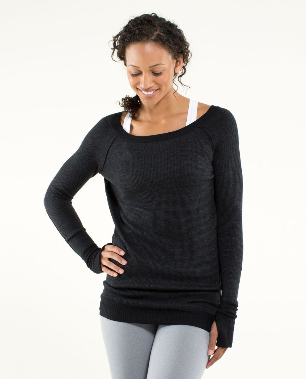 Lululemon Chai Time Pullover II - Black / Heather Deep Coal