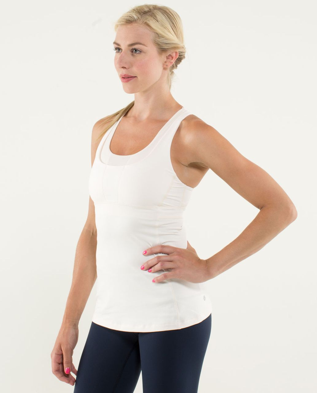 Lululemon Heathered Angel Blue Racerback Tank Top Built-in Bra Size 4