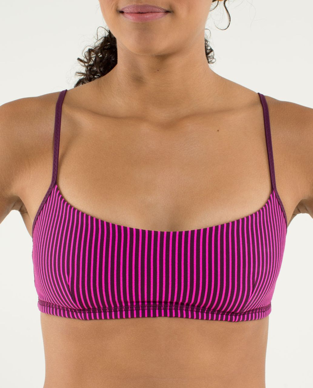 Lululemon Daily Bra - Hyper Stripe Raspberry Glo Light / Plum