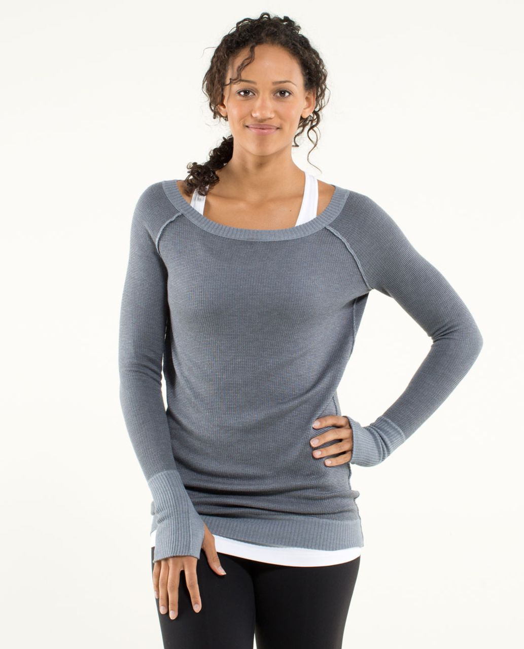 Lululemon Chai Time Pullover II (First Release) - Heathered Blurred Grey / Coal