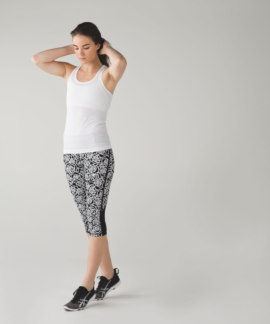 Lululemon Real Quick Crop *Full-On Luxtreme - Posey Black White / Black