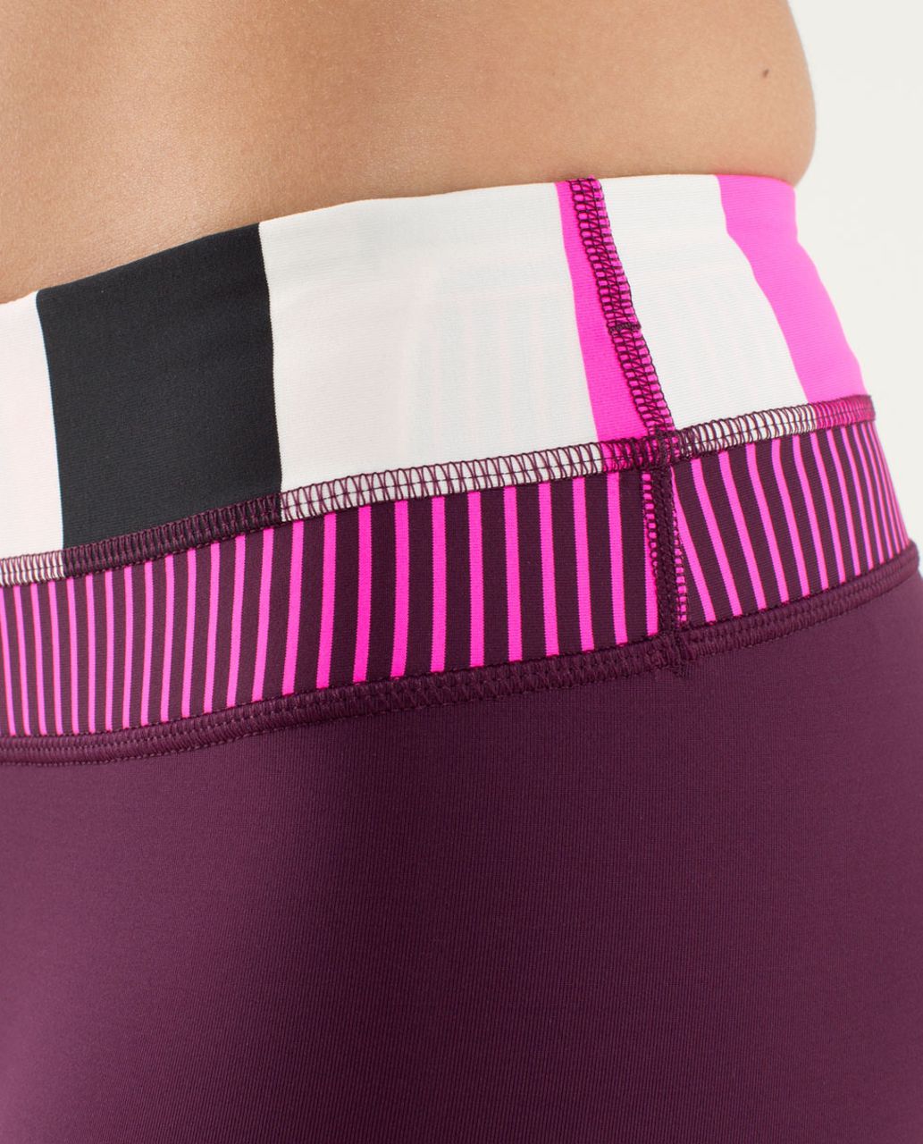 Lululemon Run: Inspire Crop II - Plum / Pow Stripe Raspberry Glo