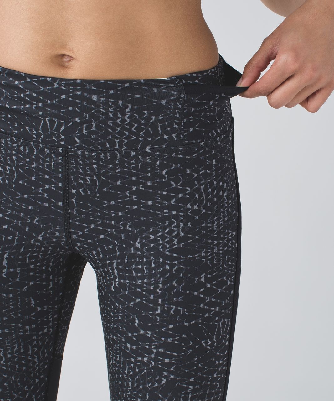 Lululemon Real Quick Crop *Full-On Luxtreme - Samba Snake Battleship Black / Black