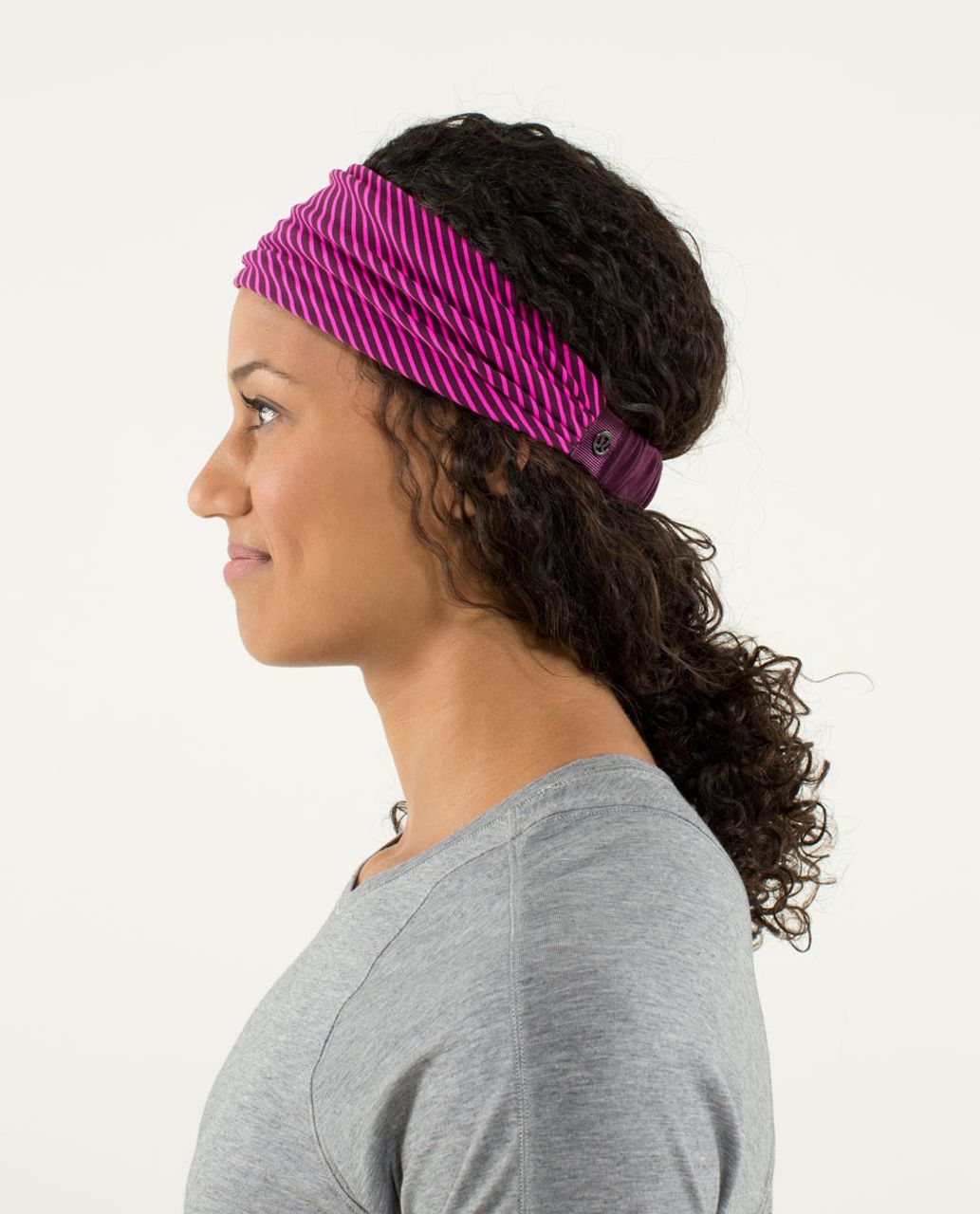 Lululemon Bang Buster Headband *Reversible - Hyper Stripe Raspberry Glo Light / Plum