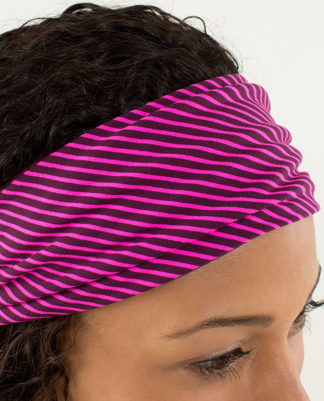 Lululemon Bang Buster Headband *Reversible - Hyper Stripe Raspberry Glo Light / Plum