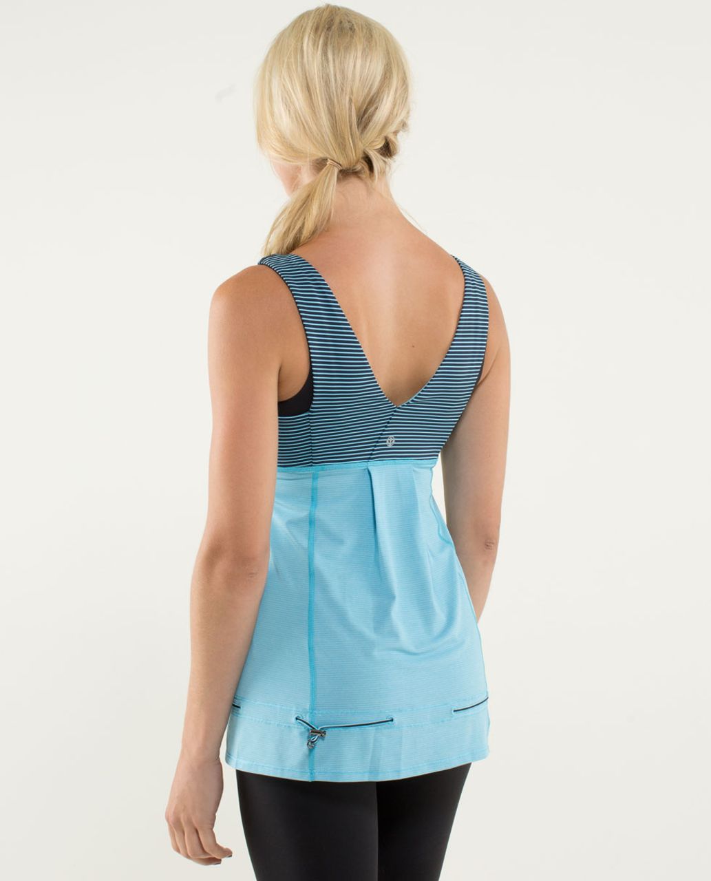 Lululemon Hustle & Bustle Tank - Heathered Blue Moon / Hyper Stripe Blue Moon