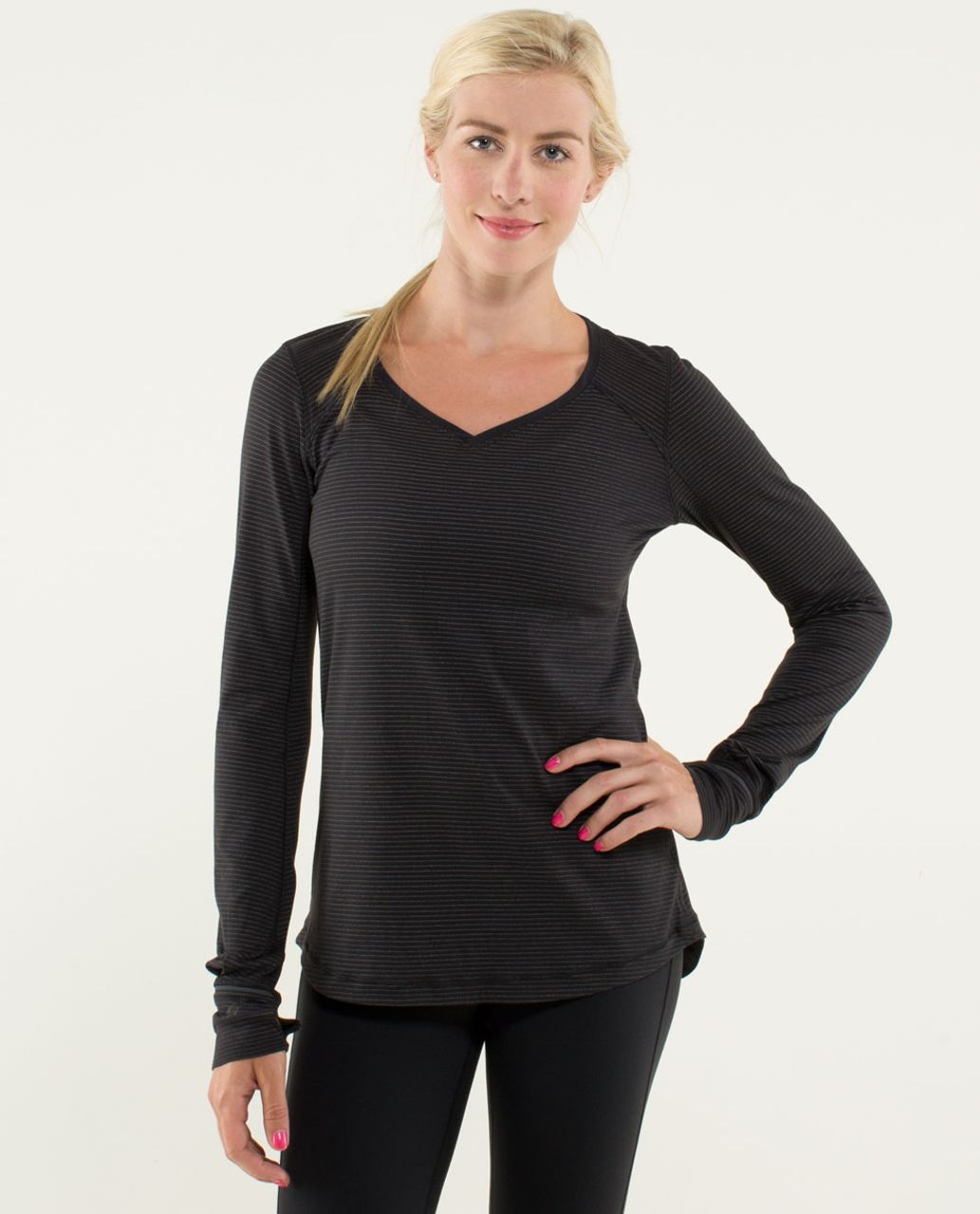 Lululemon Race Me Long Sleeve - Black - lulu fanatics