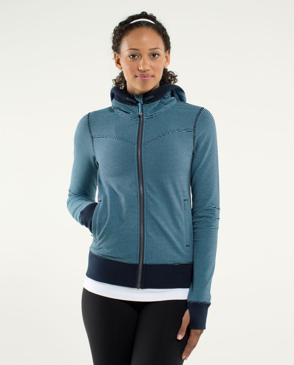 Lululemon Bliss Break Hoodie - Wagon Stripe Inkwell Blue Moon / Inkwell