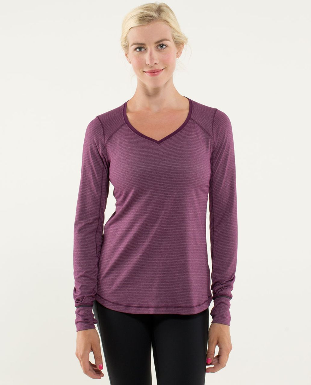 Lululemon Race Me Long Sleeve - Heathered Plum /  Plum