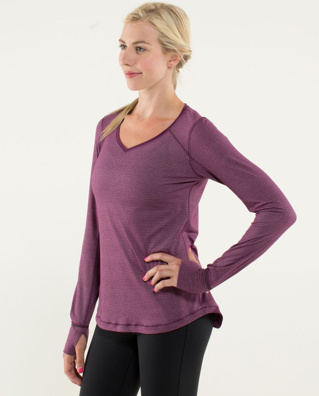 Lululemon Race Me Long Sleeve - Heathered Plum /  Plum