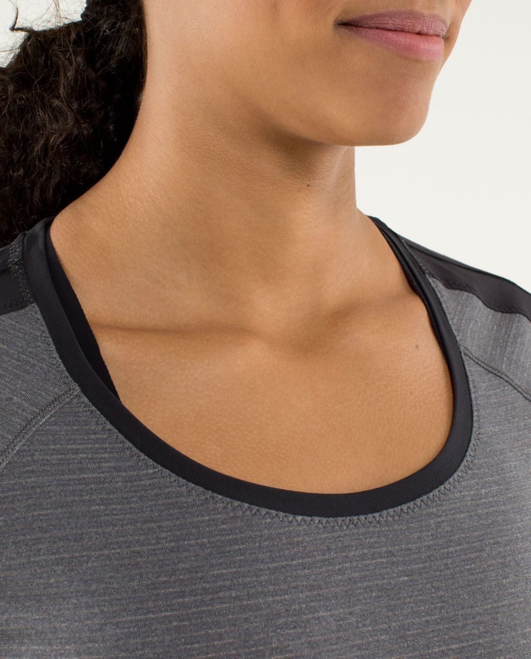 Lululemon Race Me Short Sleeve - Heathered Soot Light / Black / Split Pea