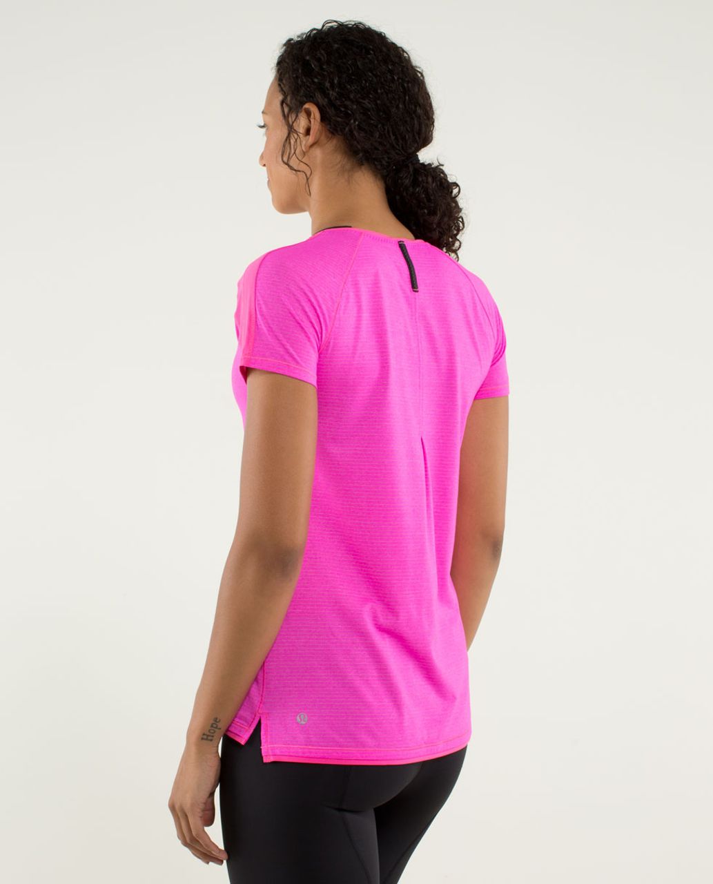 Lululemon Race Me Short Sleeve - Heathered Raspberry Glow Light / Raspberry Glo Light