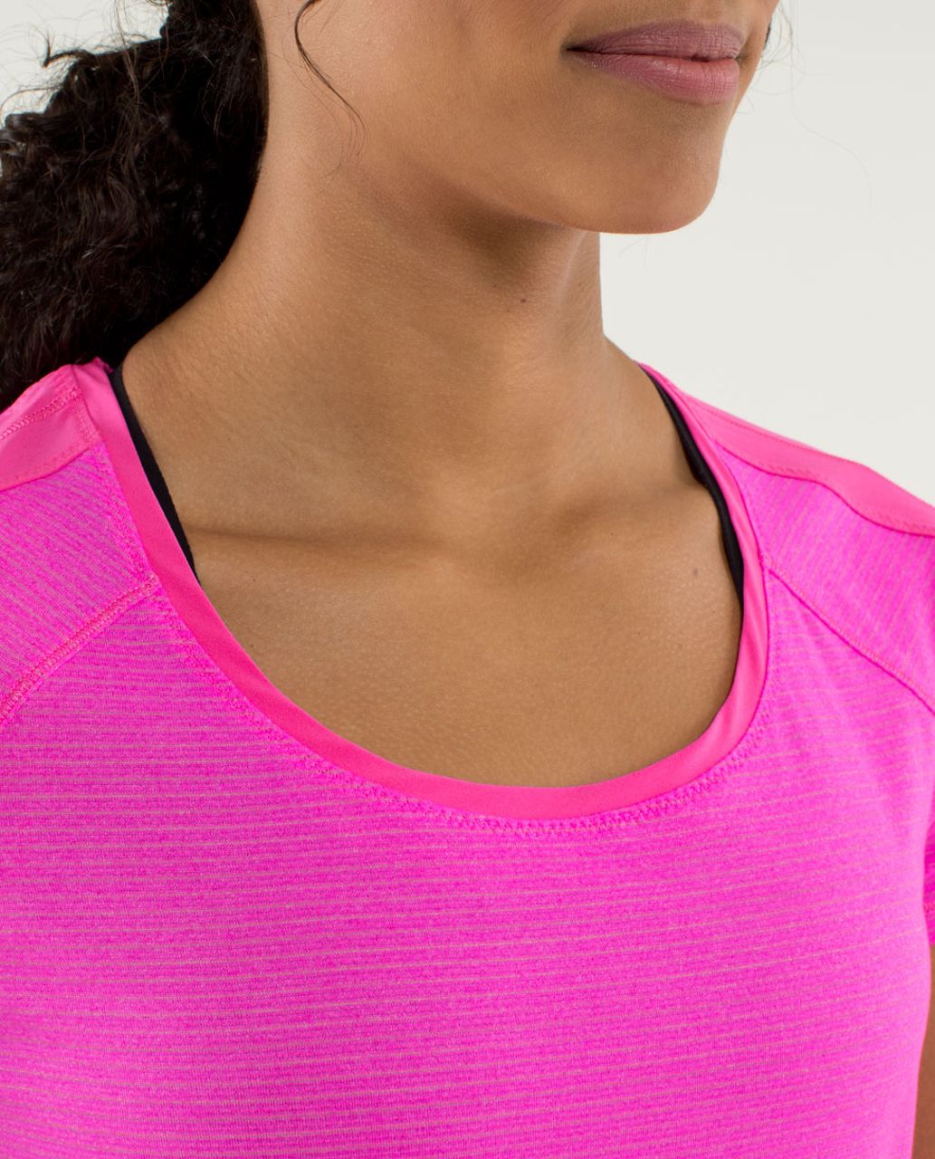 Lululemon Race Me Short Sleeve - Heathered Raspberry Glow Light / Raspberry Glo Light