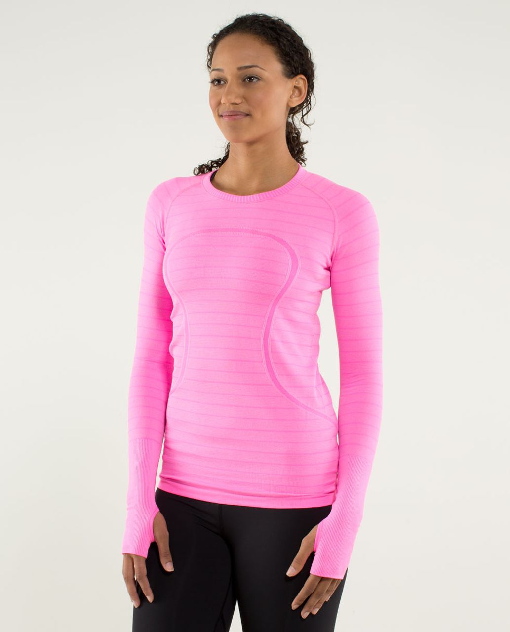 Lululemon Run:  Swiftly Tech Long Sleeve - Heathered Raspberry Glo Light