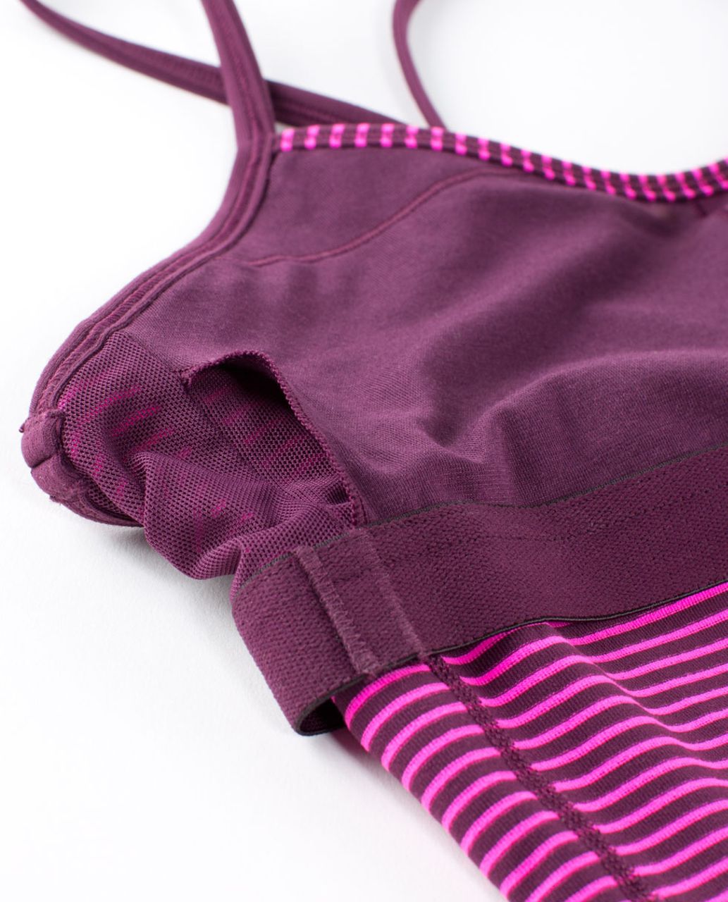 Lululemon Power Y Tank *Luon Light - Hyper Stripe Raspberry Glo Light / Plum