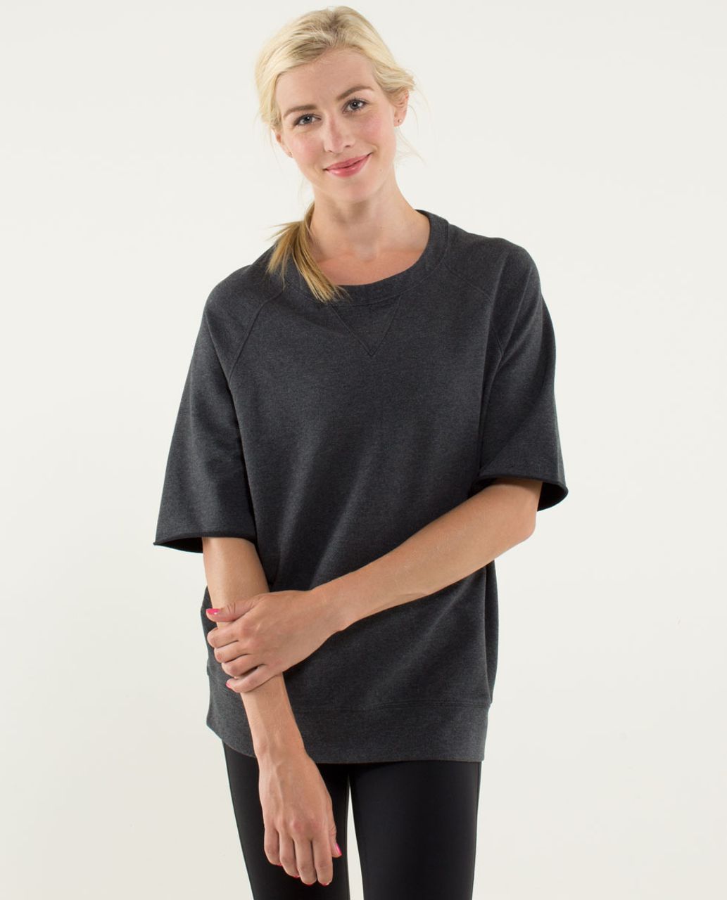 Lululemon Half Cut Pullover - Heathered Black /  Black