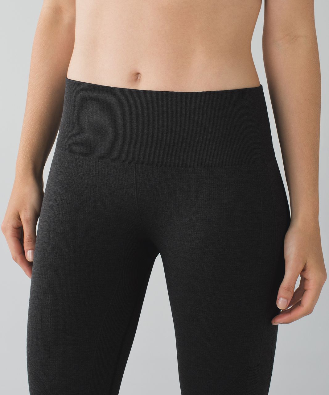 lululemon athletica, Pants & Jumpsuits, Lululemonin The Flow Crop Ii  Seamless Leggings Heathered Deep Coal Black