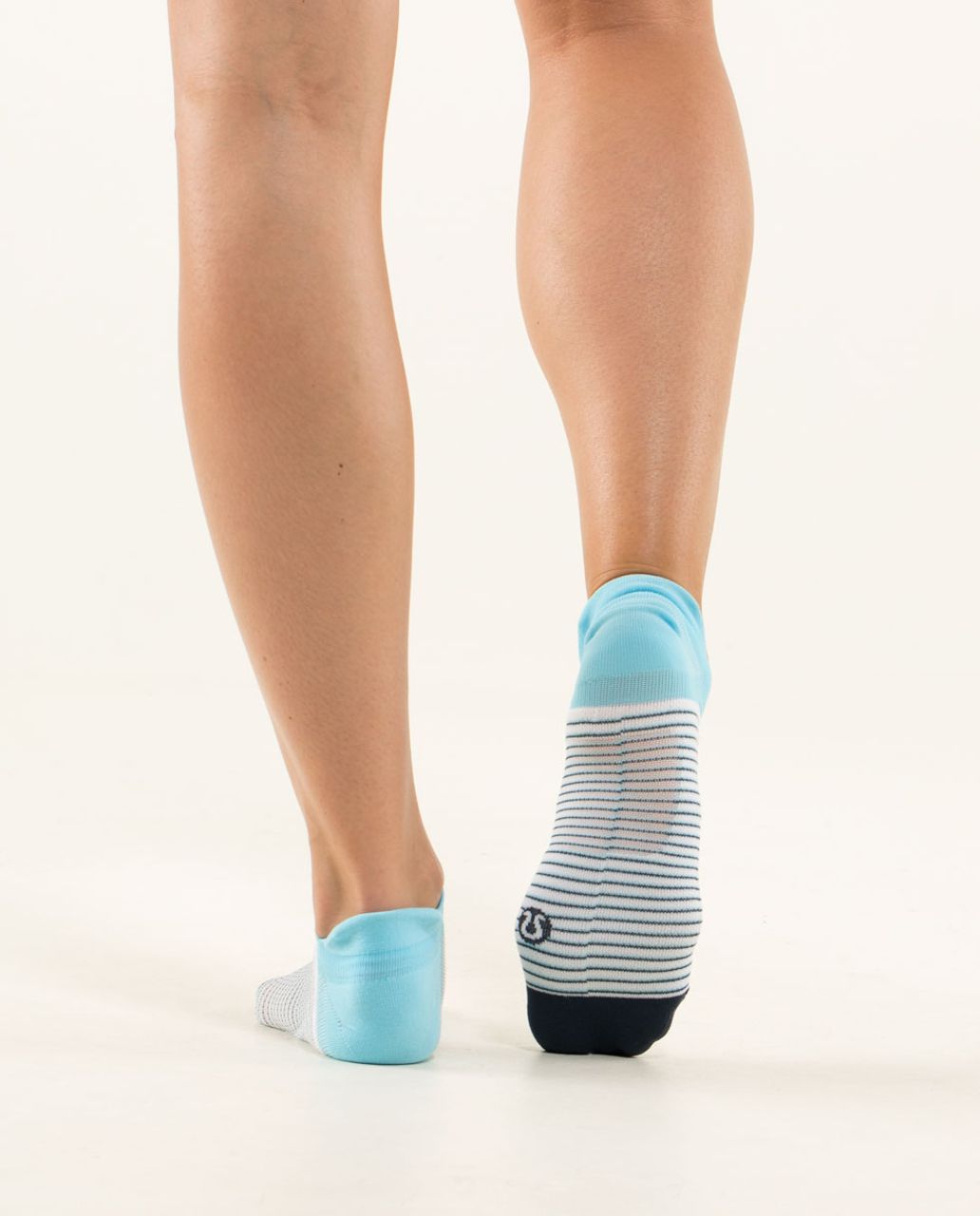 Lululemon Women's Ultimate No Show Run Sock - Hyper Stripe Inkwell Blue Moon