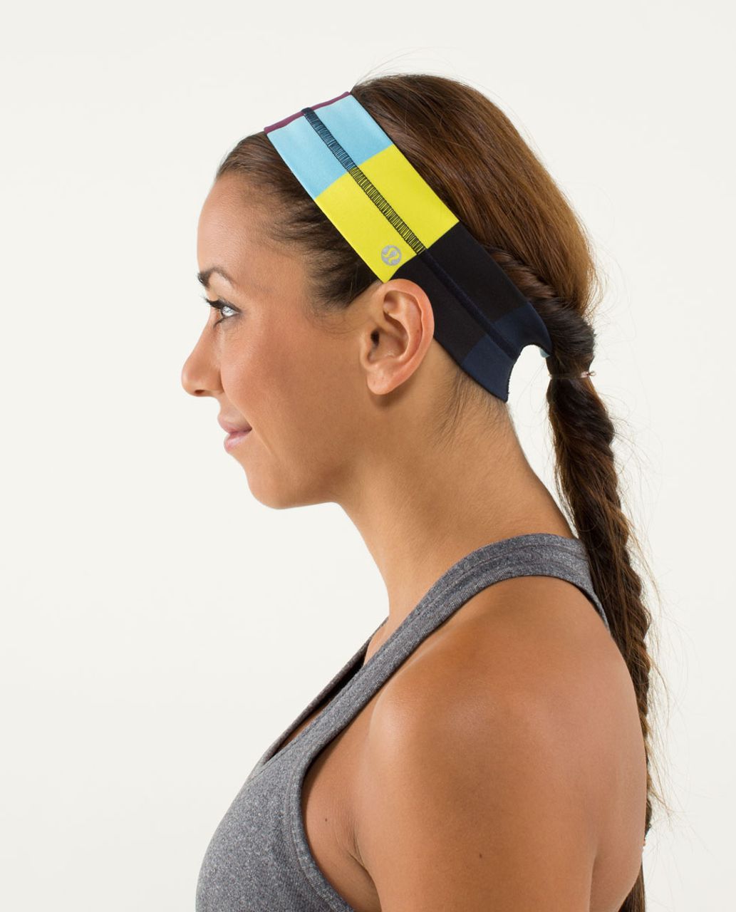 Lululemon Fly Away Tamer Headband - Pow Stripe Split Pea