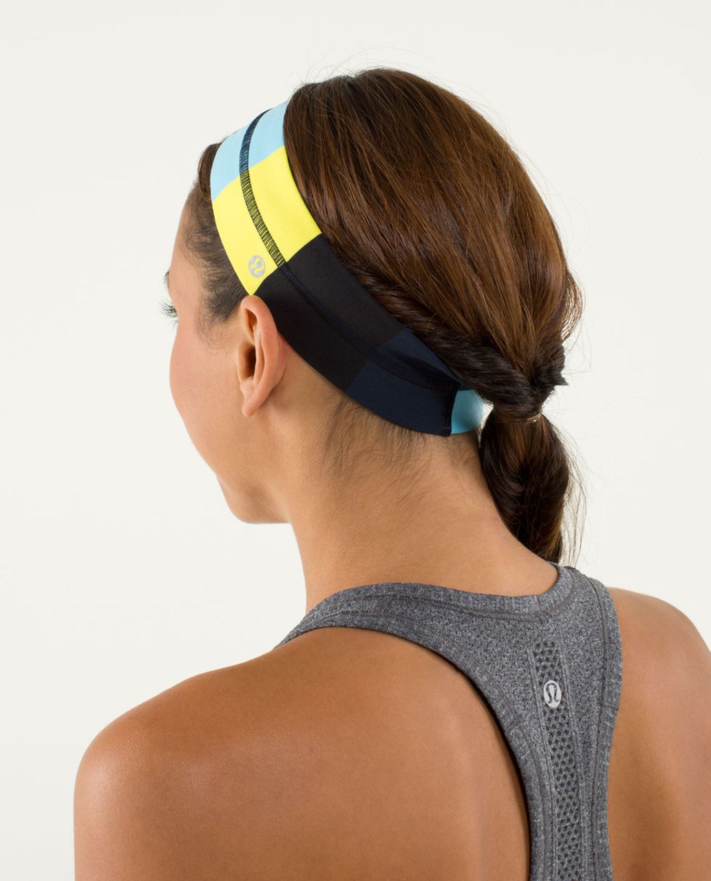 Lululemon Fly Away Tamer Headband - Pow Stripe Split Pea