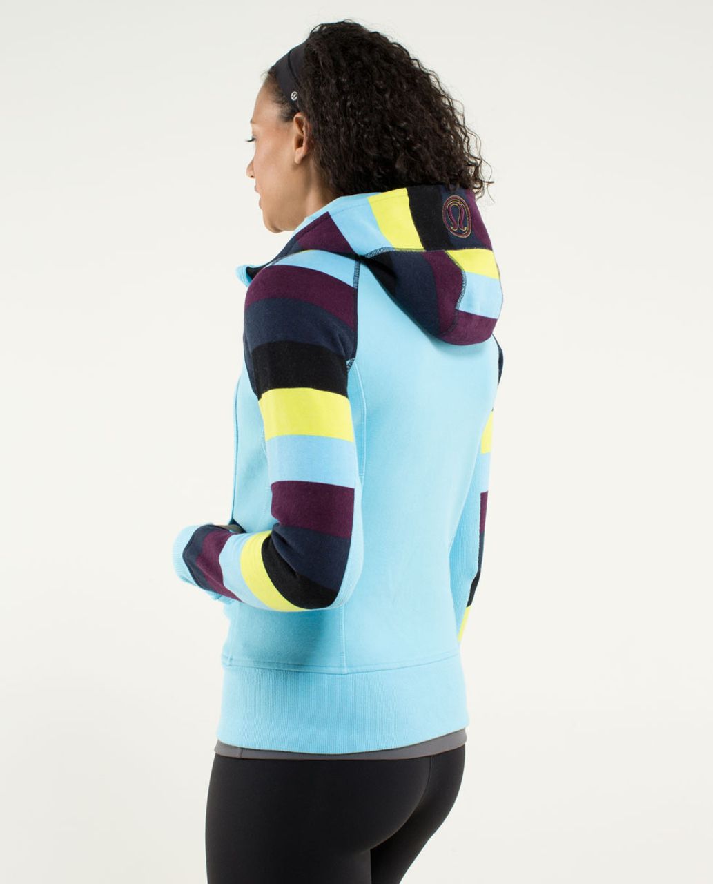 Lululemon Scuba Hoodie *Stretch (Lined Hood) - Blue Moon / Pow Stripe Printed Split Pea