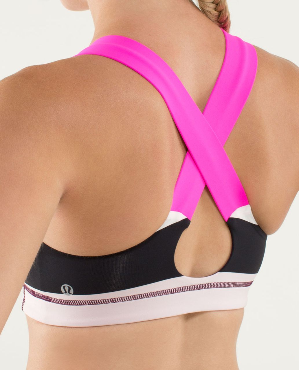 Lululemon All Sport Bra - Hyper Stripe Raspberry Glo Light / Raspberry Glo Light