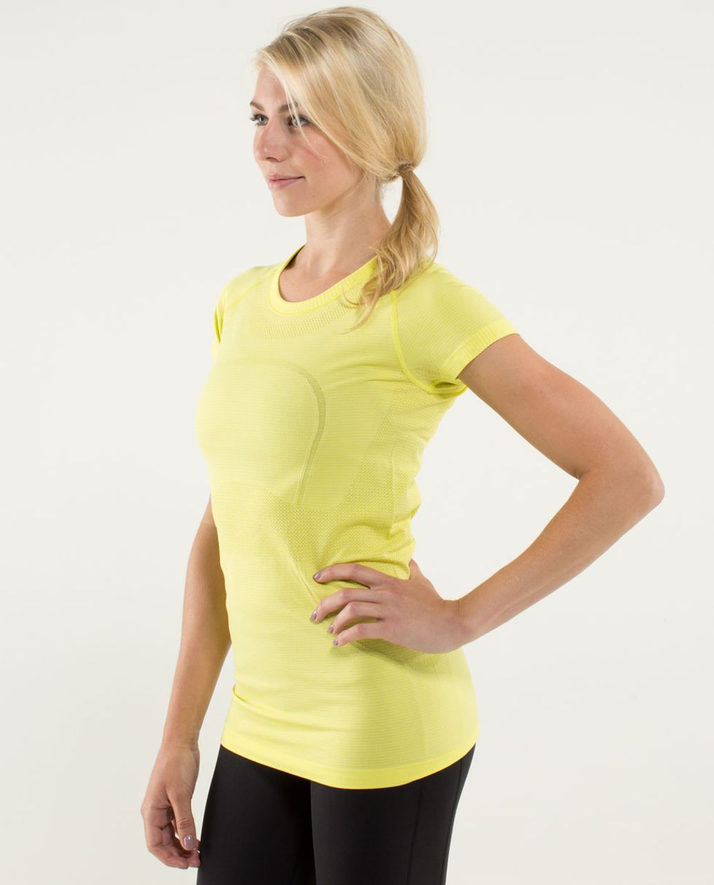 Lululemon Run:  Swiftly Tech Short Sleeve - Heathered Split Pea