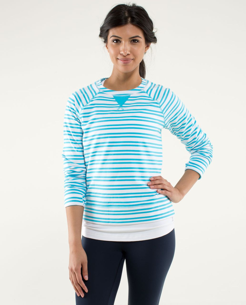 Lululemon Voyage Pullover *Tencel - Twin Stripe Spry Blue / Spry Blue ...