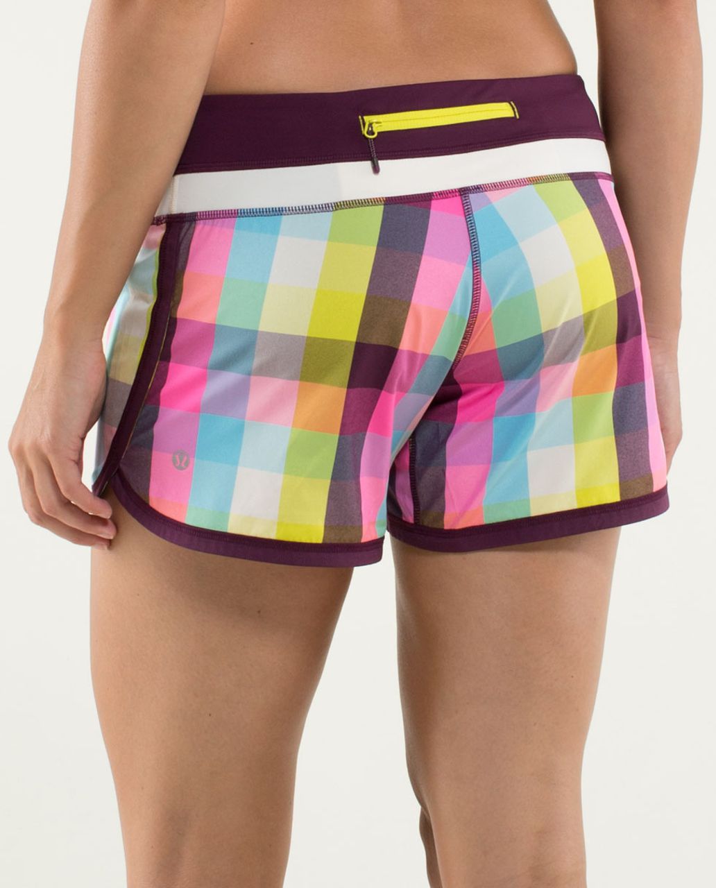 Lululemon Groovy Run Short - Sea Check Multi / Angel Wing / Plum