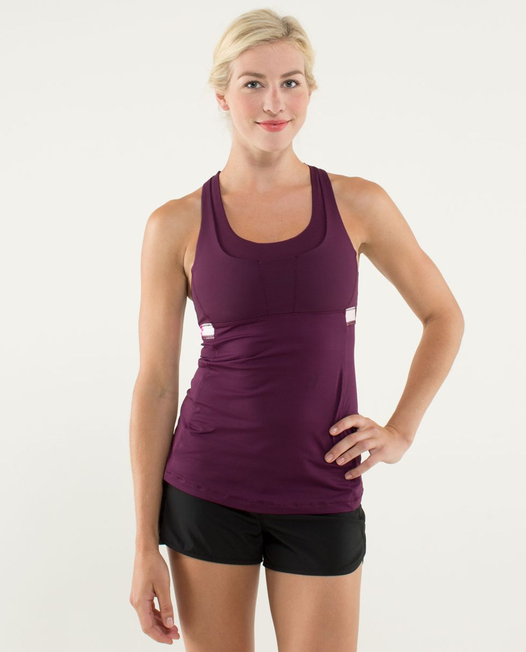 Lululemon Stuff Your Bra Tank II - Plum / Pow Stripe Raspberry Glo Light / Plum