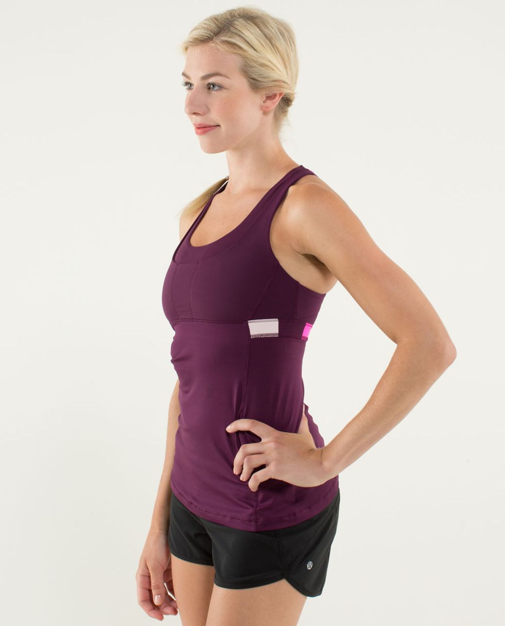 Lululemon Stuff Your Bra Tank II - Plum / Pow Stripe Raspberry Glo Light / Plum