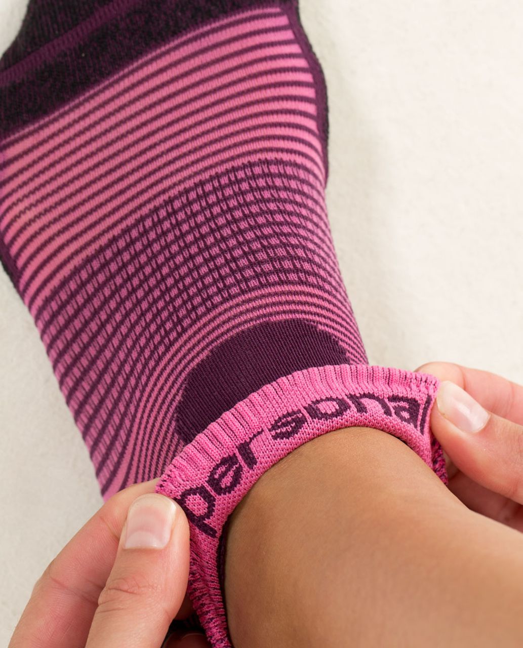 Lululemon Women's Ultimate Padded Run Sock - Hyper Stripe Plum Afterglow