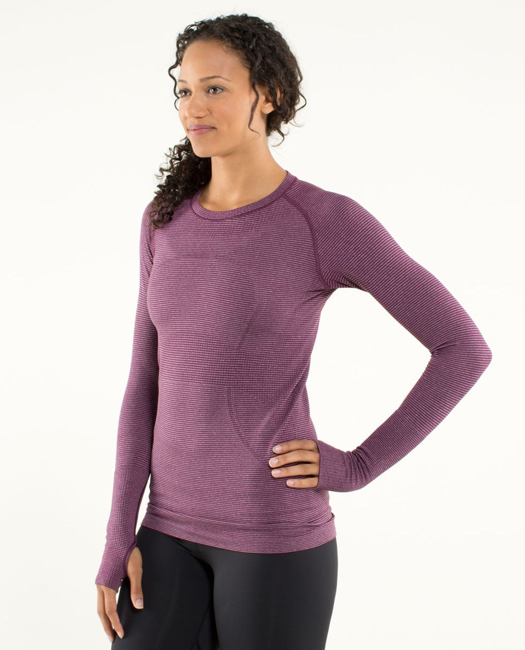 Lululemon Run: Swiftly Tech Long Sleeve *Paisley - Heathered Black - lulu  fanatics