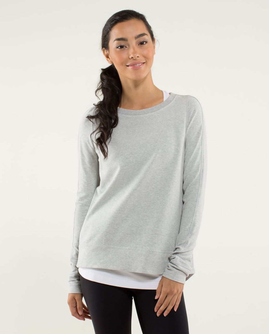 Lululemon Exhalation Pullover - Heathered Light Grey / Silver Spoon ...