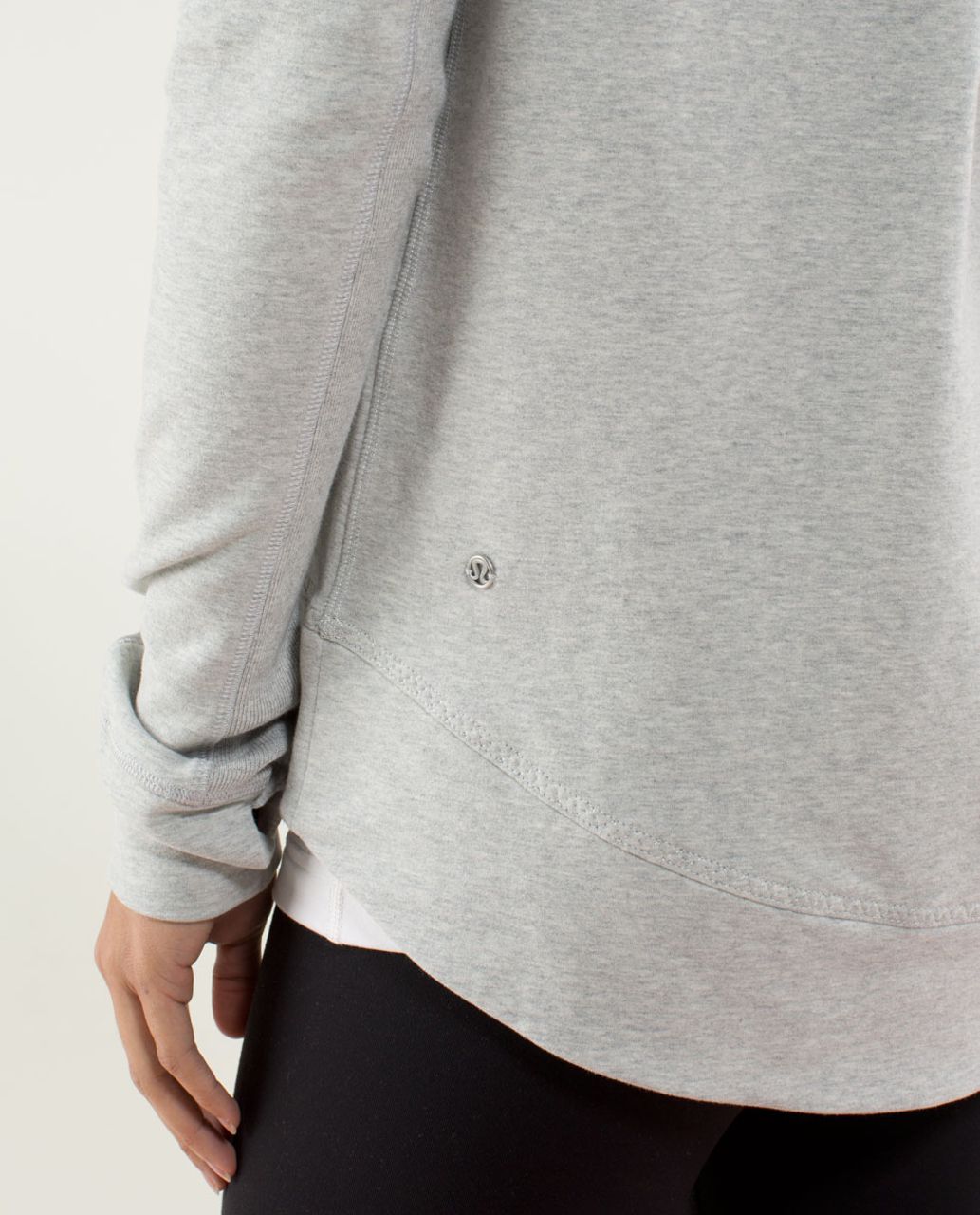 Lululemon Exhalation Pullover - Heathered Light Grey / Silver Spoon / Heathered Light Grey