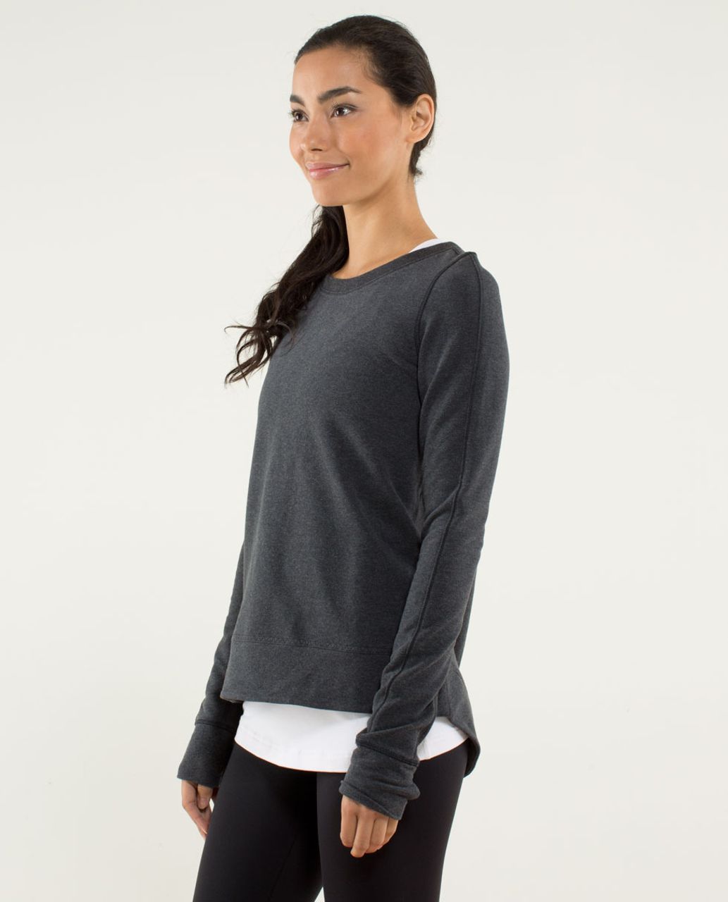 Lululemon Exhalation Pullover - Heathered Black / Black / Heathered ...