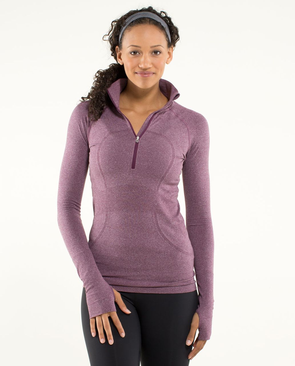 Lululemon Run: Swiftly Tech 1/2 Zip - Heathered Plum - lulu fanatics