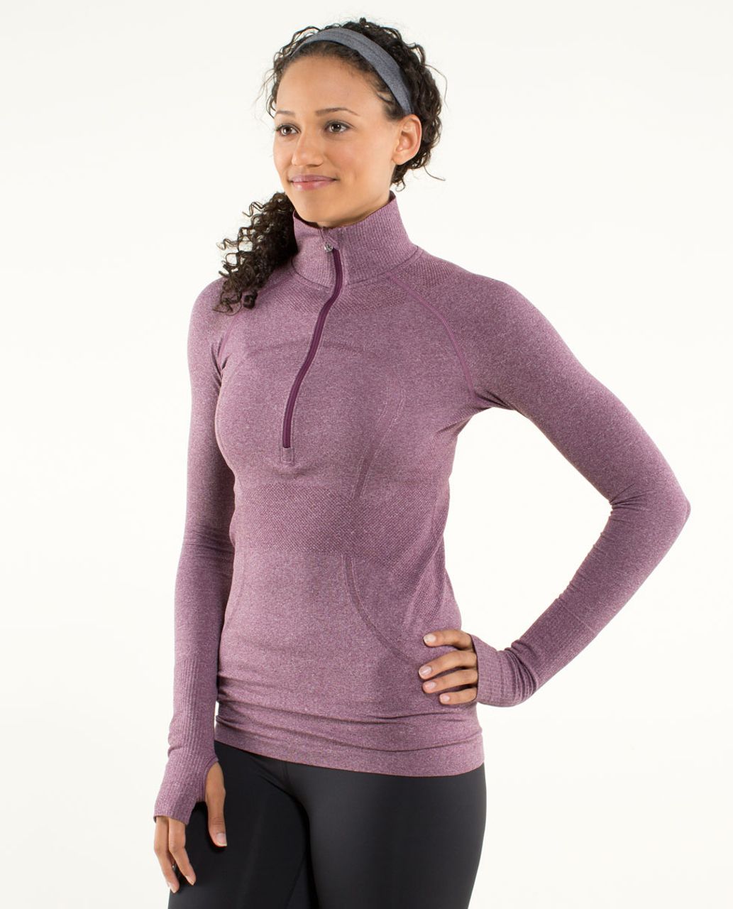 Lululemon Run:  Swiftly Tech 1/2 Zip - Heathered Plum