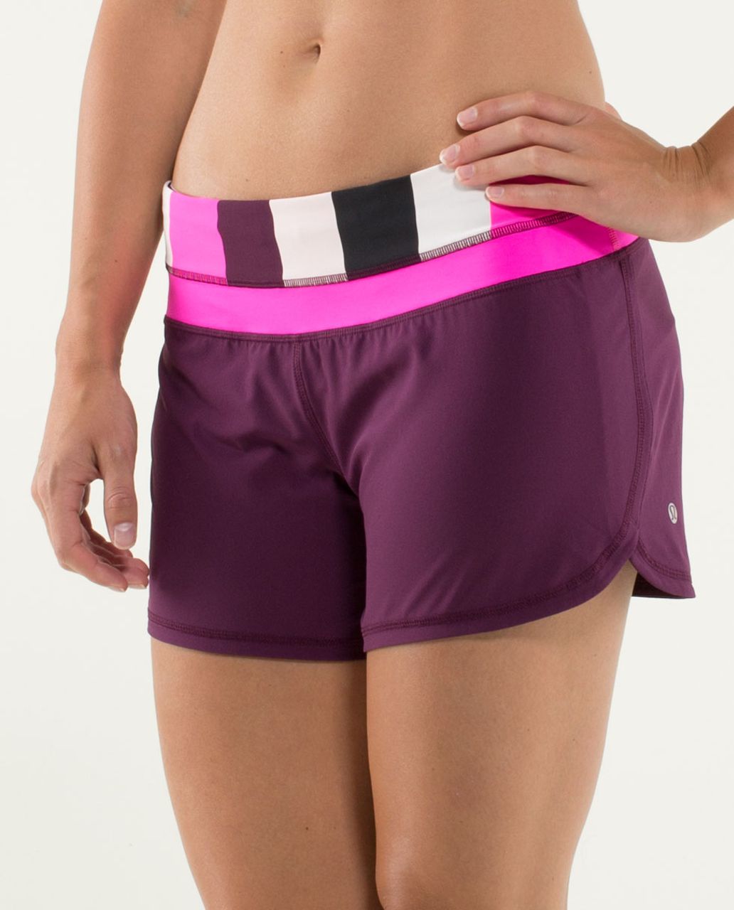 Lululemon Groovy Run Short - Plum / Raspberry Glo Light / Pow Stripe ...