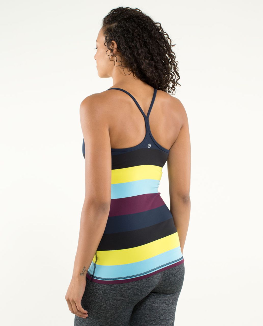 Lululemon Power Y Tank *Luon Light - Pow Stripe Split Pea / Inkwell