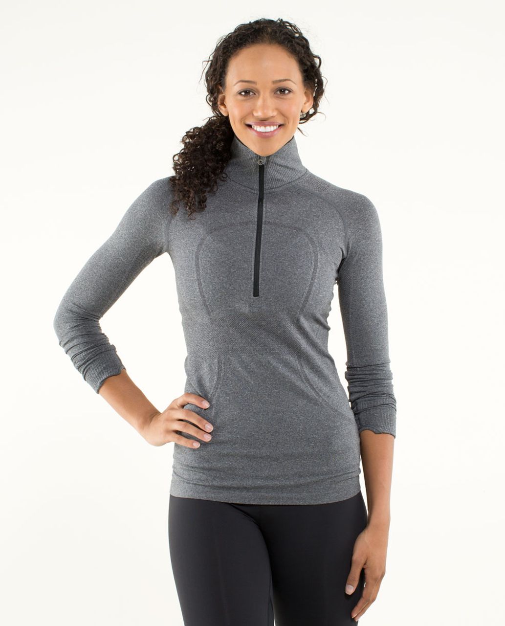 Lululemon Run:  Swiftly Tech 1/2 Zip (First Release) - Heathered Black