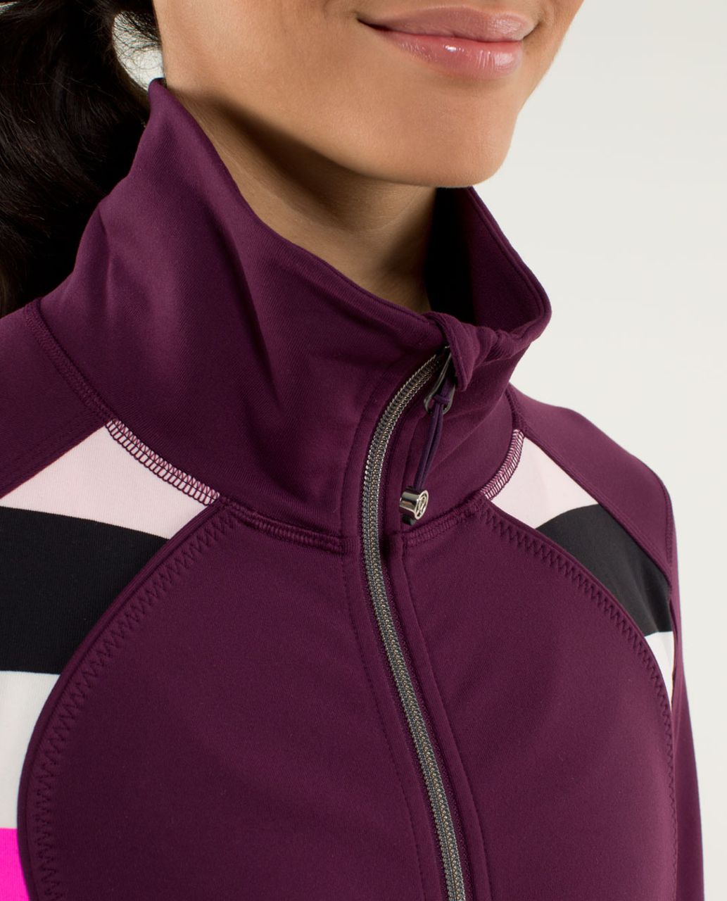 Lululemon Nice Asana Jacket - Plum / Pow Stripe Raspberry Glo Light