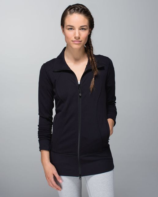 Lululemon Nice Asana Jacket - Brisk Bloom Black White / Black - lulu ...