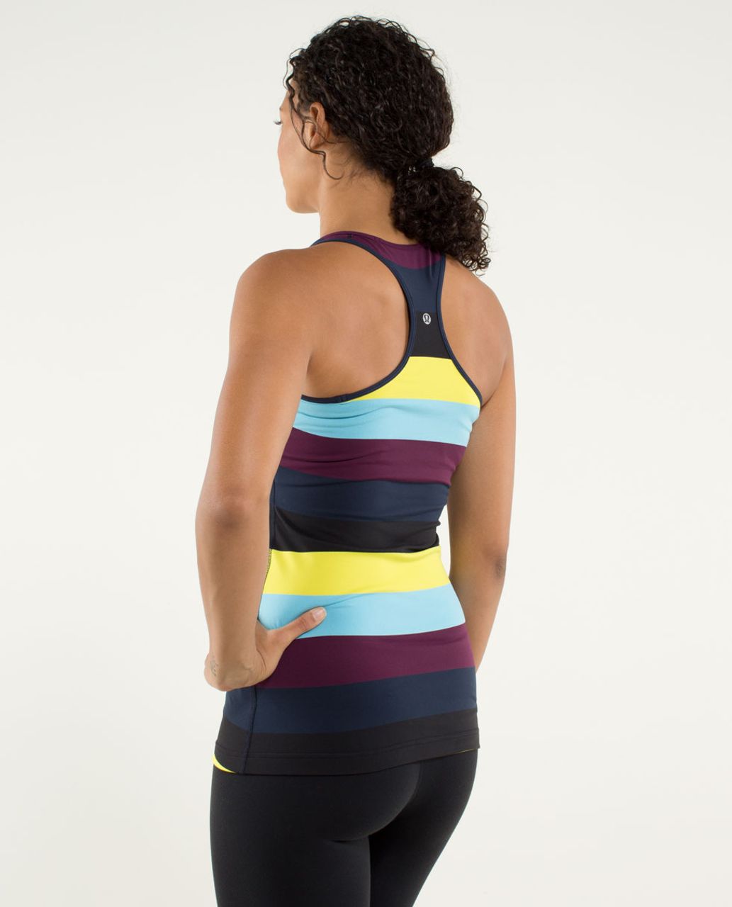 Lululemon Cool Racerback - Pow Stripe Split Pea / Plum / Inkwell