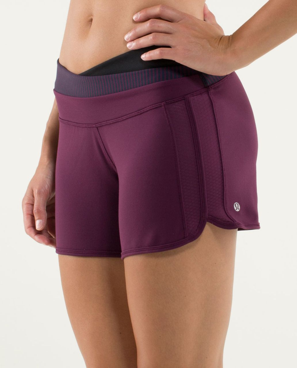 Lululemon Astro Short - Plum / Hyper Stripe Plum / Black