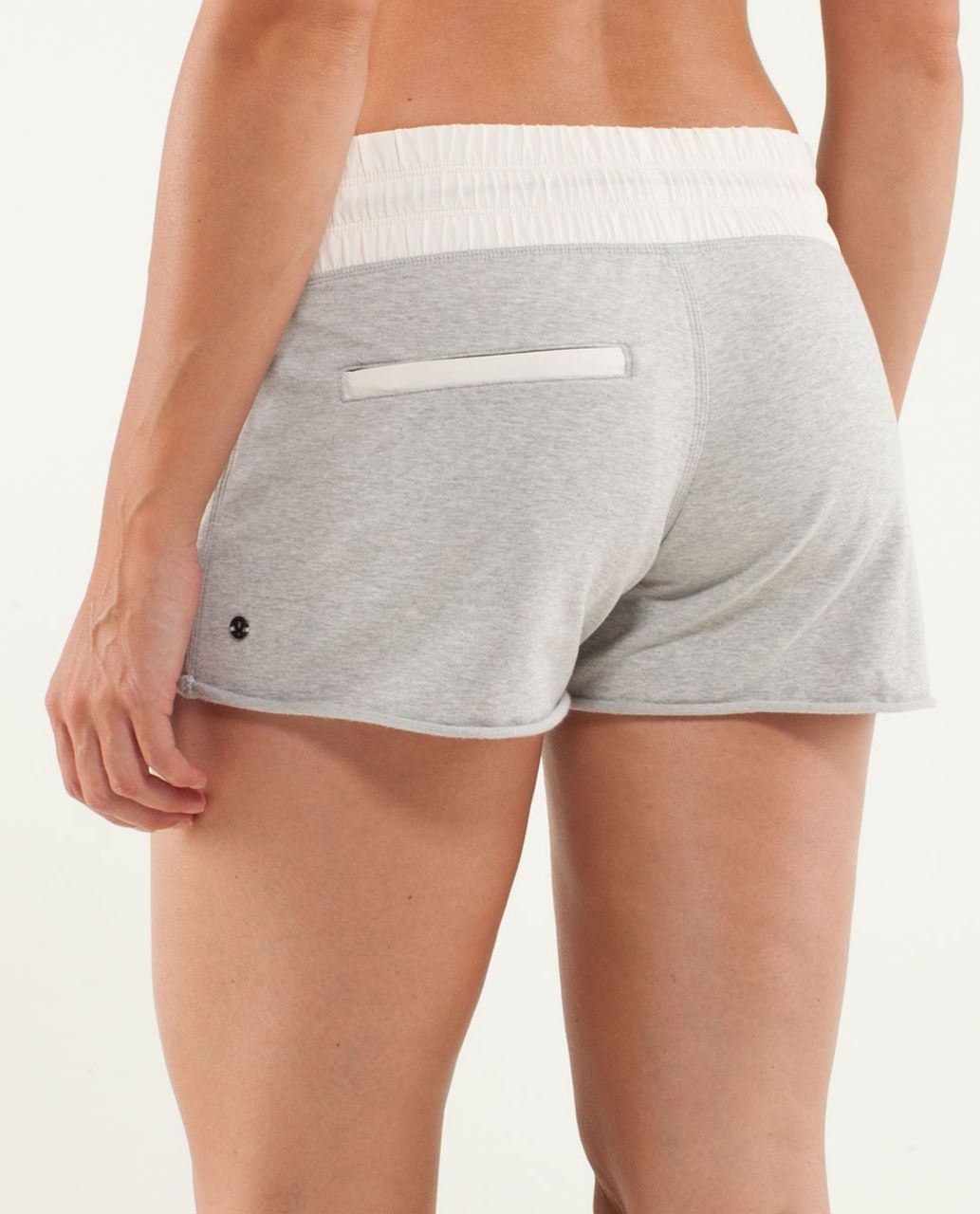 Lululemon Blissed Out Short II - Heathered Light Grey / Silver Spoon / Angel Wing