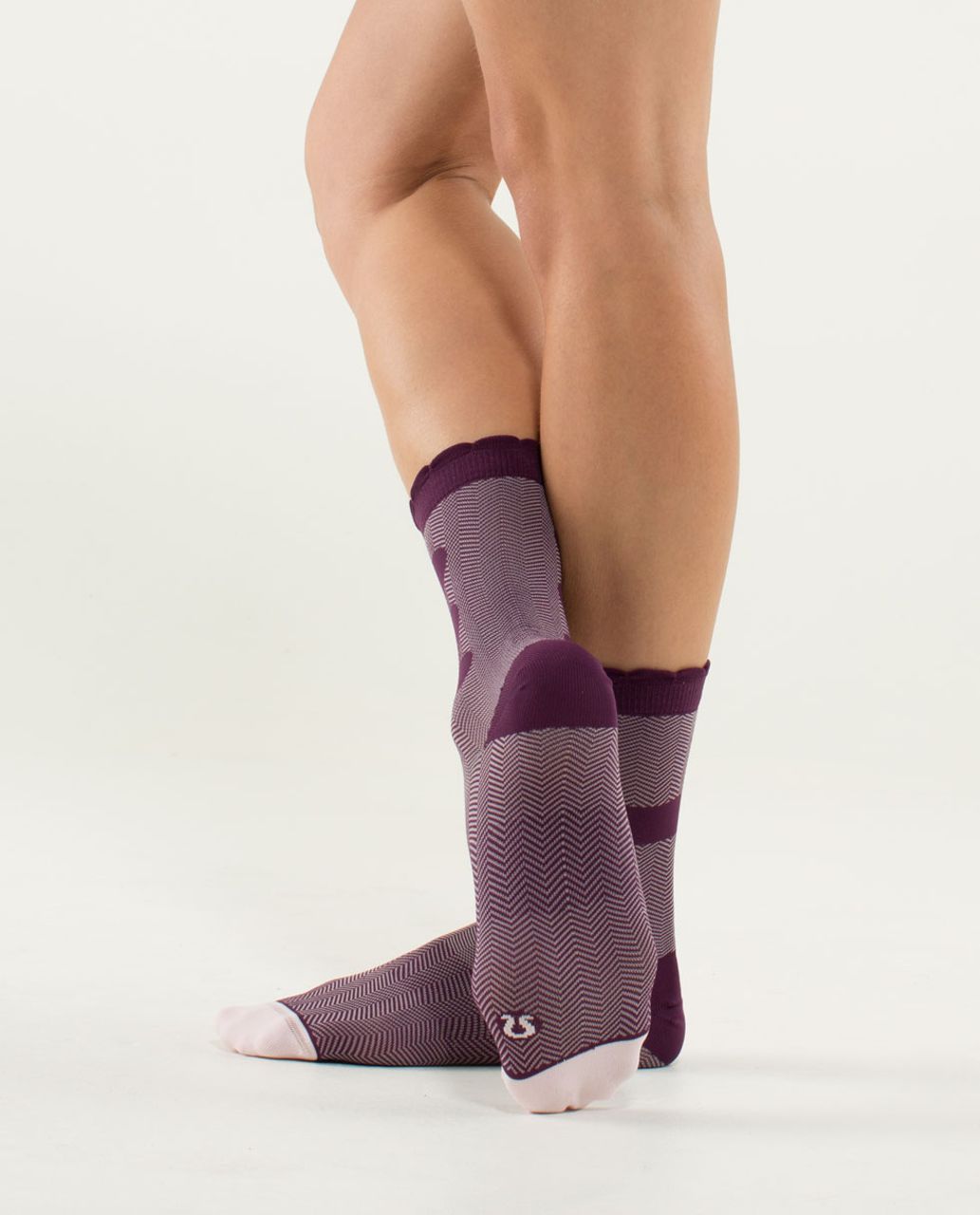 Lululemon Run For Fun Sock - Chevron Plum Pretty Pink