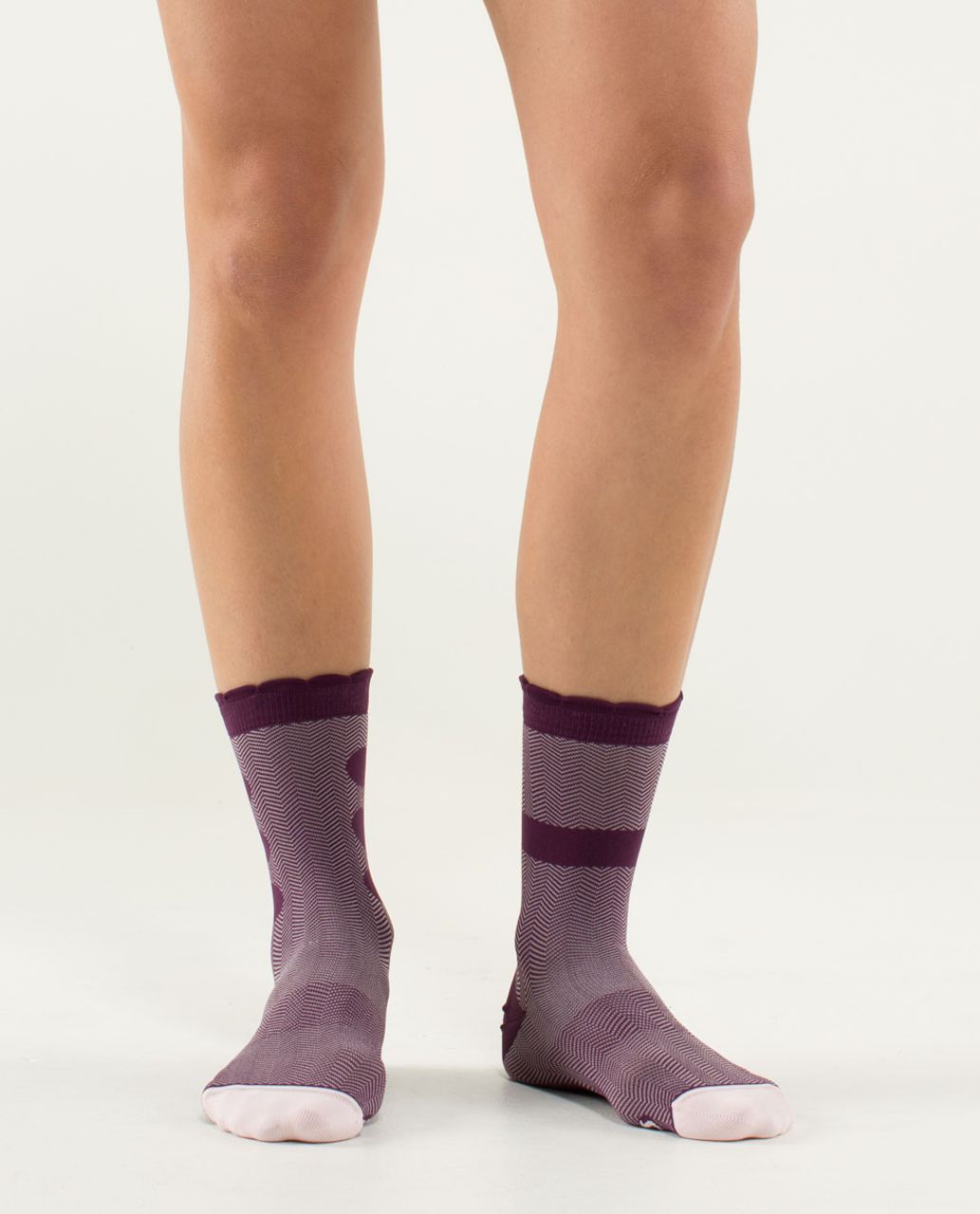 Lululemon Run For Fun Sock - Chevron Plum Pretty Pink