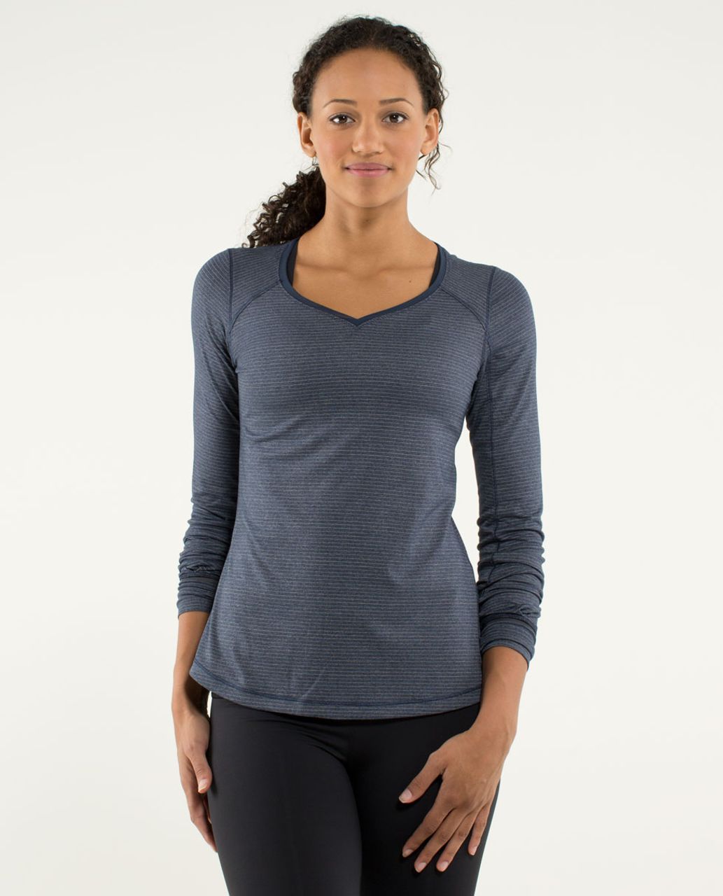 Lululemon Race Me Long Sleeve - Heathered Inkwell / Inkwell